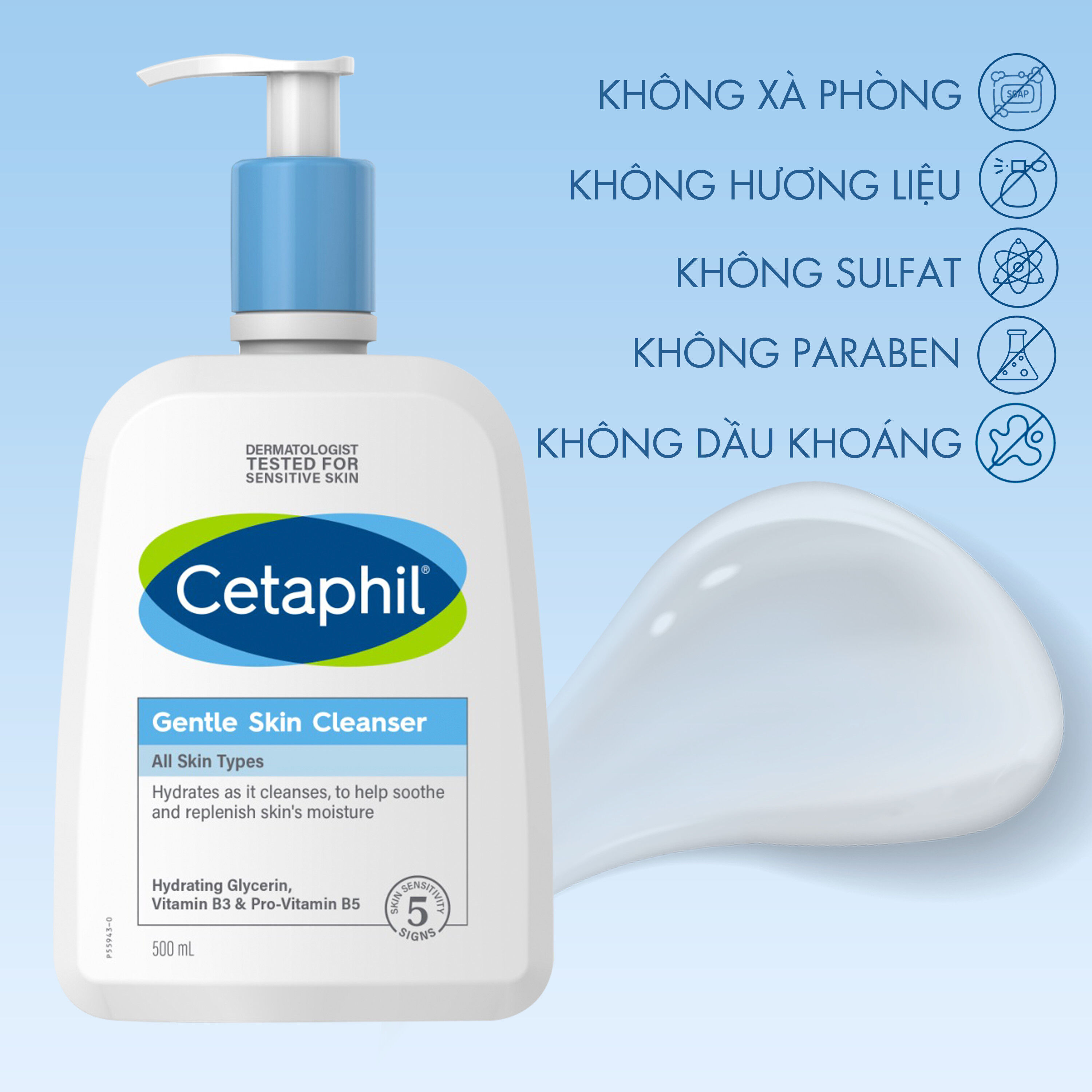 Cetaphil Gentle Skin Cleanser là sữa rửa mặt cho da nhạy cảm giá rẻ được bác sĩ da liễu khuyên dùng